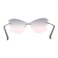 thumbnail image 4 of Womens Bubbly Butterfly Beveled Rimless Shield Sunglasses Silver - Grey Pink, 4 of 4