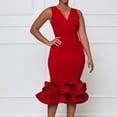 thumbnail image 2 of Sngxgn Women's Casual Loose Sundress Long Dress Sleeveless Split Maxi Dresses Summer Beach Dress with Pockets(Red,M), 2 of 6