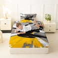 thumbnail image 4 of Castle Fairy Comic Sport Bike Twin Sheet Sets 3pcs for Teens, Gray Track Speed Bedding for Teen Bedroom, Gray Yellow, 4 of 6