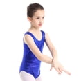 thumbnail image 2 of MSemis Kids Girls Shiny Metallic Ballet Dance Leotard Sleeveless Dancewear, 2 of 7