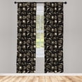 thumbnail image 4 of Ambesonne Autumn Window Curtains, Detailed Skeleton Leaves Art, Each 28" W x 63" L, Charcoal Grey Taupe and Umber, 4 of 4