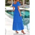 thumbnail image 2 of Vestido PRETTYGARDEN 2025 Maxi Cuello Cuadrado con Mangas Abullonadas Azul XL, 2 of 8