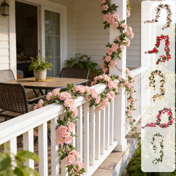 Artificial Silk Flower Wall Hanging Rattan – 69 Flowers, Flexible Plastic Decoration Strand, Home, Wedding, Event & Party Decor, 180cm, Multicolor