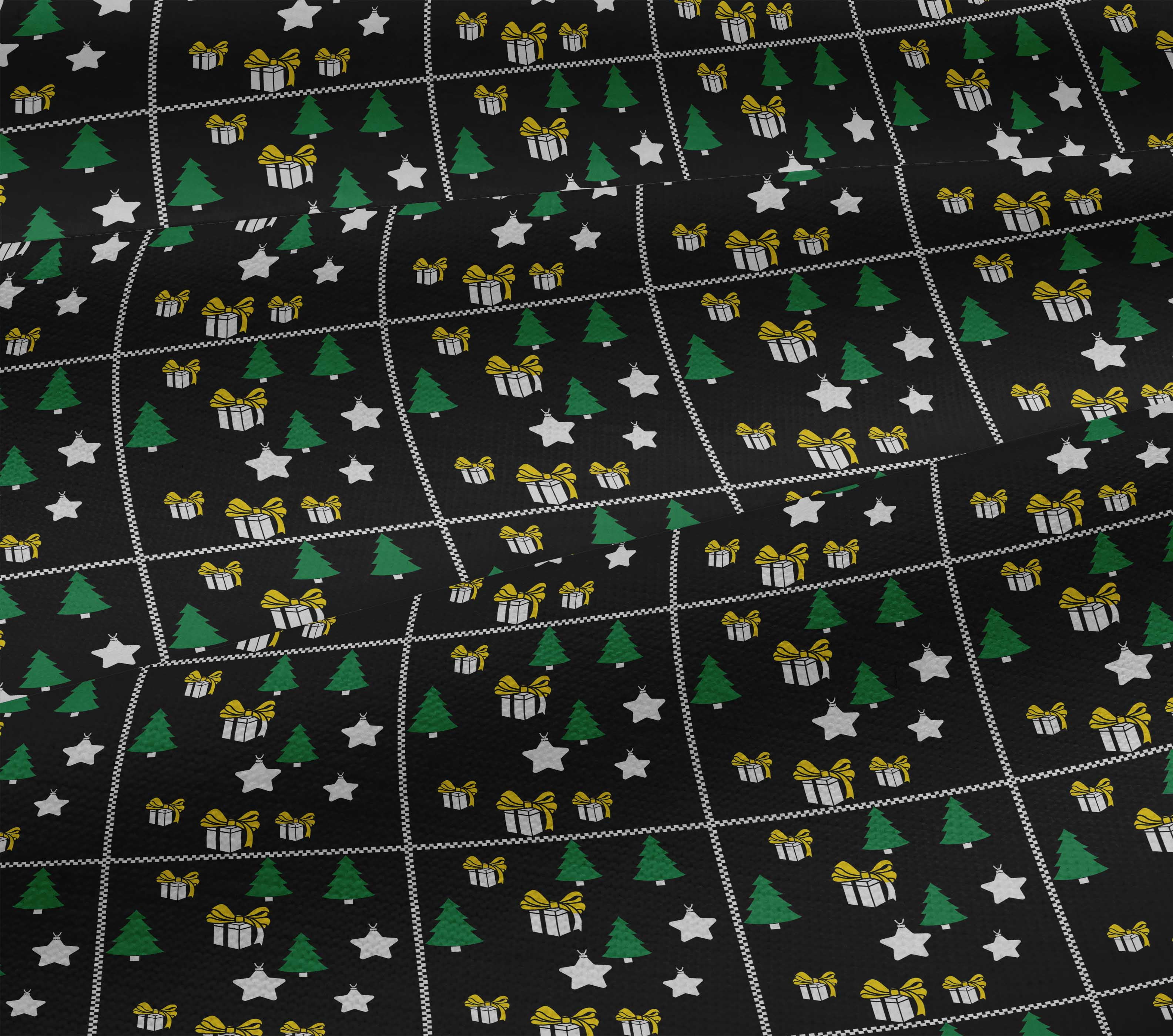 oneOone Cotton Jersey Black Fabric Merry Christmas Sewing Material Print Fabric By The Yard 58 Inch Wide-L78