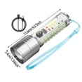 thumbnail image 3 of Linterna recargable de haz blanco, 520 lm, largo alcance, USB tipo C, cordón, material metálico compacto, para senderismo, acampada y emergencias al aire libre, 3 of 8