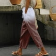 thumbnail image 2 of Women's Spring & Summer Light Breathable Loose Casual Linen Trousers - High Waist, Pockets, Suitable for Many Occasions, 2 of 5