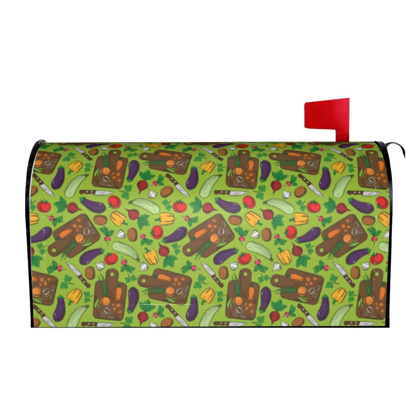 Xecao Carrot Eggplant for Mailbox Cover with Magnetic Strips, Waterproof and Sunscreen, Adds a Decorative Touch to Your Garden Yard.