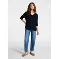 thumbnail image 3 of Time and Tru Women's V Neck Sweater, Lightweight, Sizes XS-XXXL, 3 of 6
