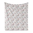 thumbnail image 1 of Valentine's Day Soft Flannel Fleece Throw Blanket, Funny Hearts with Several Ornaments and Vintage Key, Cozy Plush for Indoor and Outdoor Use, 60" x 80", Multicolor, by Ambesonne, 1 of 5