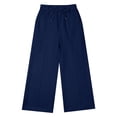 thumbnail image 7 of Letdown Girls' Solid Wide-Leg Lounge Pants, Casual Front Seam Detail Elastic Waist with Drawstring and Pockets for Kids 7-14 Years, 7 of 7