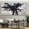 thumbnail image 4 of Black and white abstract painting white art painting oversized wall art large white abstract painting living room decor art,(51*102cm)20*40 Inches,Unstretched,Frameless, 4 of 4