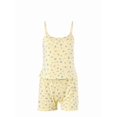 thumbnail image 6 of Women's Ditsy Floral Thin Strap Sleeveless Top & High Waist Shorts 2 Piece Cotton Loungewear Set Yellow S, 6 of 9