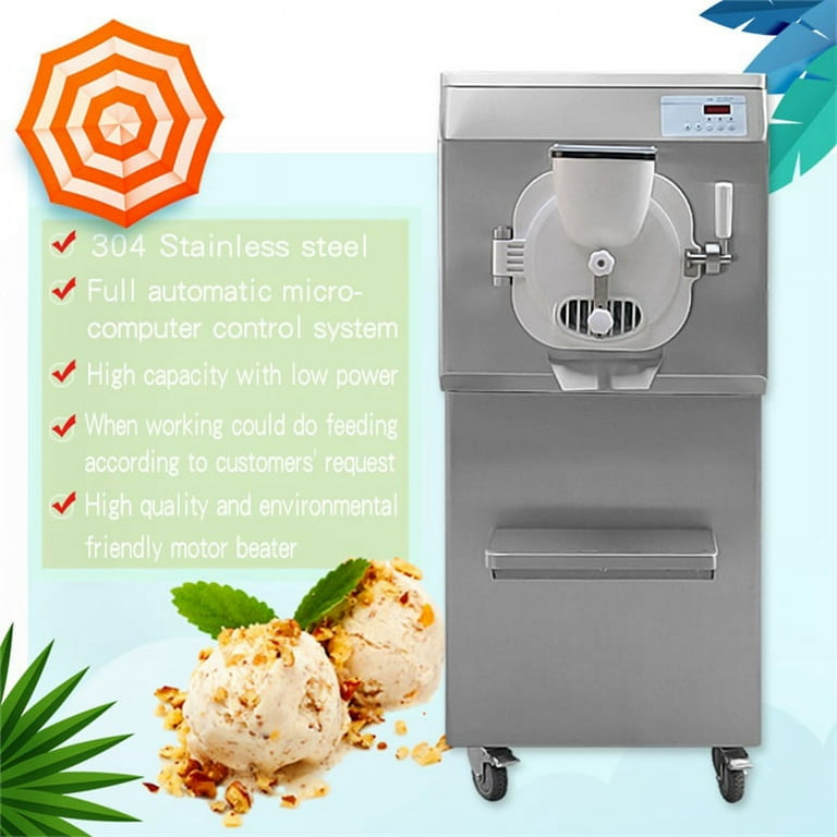 Kolice ETL Machine à crème glacée dure avec certificat ETL Machine à glace Gelato Machine à glace italienne avec porte et charnière en acier inoxydable plus solides 9 à 11 gal/heure