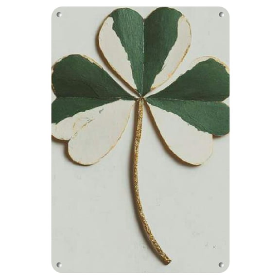Vintage Four-Leaf Clover Iron Wall Art, St. Patrick's Day Decorative Sign, Multipurpose Metal Plaque for Home, Bar, Cafe, Restaurant, Garden - Easy to Hang, No Electricity Needed, Ideal Gift