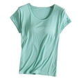 thumbnail image 1 of HNMKIU Pyjama d'Été Respirant T-Shirt à Manches Courtes avec Soutien-Gorge Intégré Semi-Manches, 1 of 3