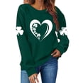 thumbnail image 4 of Wo-Fusoul Chandail pour Femmes, Haut à Col Rond Imprimé de la Saint-Patrick à Manches Longues, Chandail Vert en Tricot Décontracté, 4 of 4