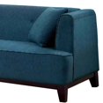 thumbnail image 5 of Benjara BM217830 Fabric Upholstered Wooden Sofa with Button Tufted Backrest, Blue & Brown, 5 of 5