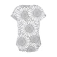 thumbnail image 5 of Fiudx Camisas de Mujer Top/Camisa de Manga Corta con Cuello En V Plisado Estampado de Verano para Mujer, 5 of 5