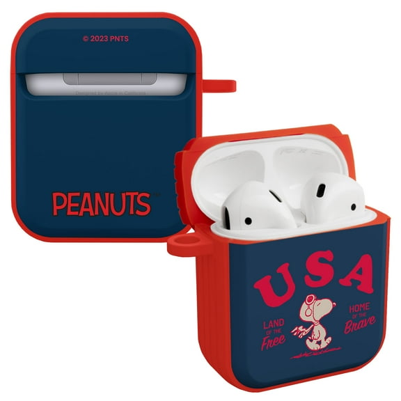 Peanuts Patriotic HDX Case Cover Compatible with Apple AirPods Gen 1 & 2 (USA) by Affinity Bands