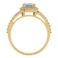 thumbnail image 4 of Clara Pucci 14K Yellow Gold Solid Gold Clear Solitaire with Accents Anniversary Ring for Women - 1.935 cttw Emerald Cut, 4 of 8