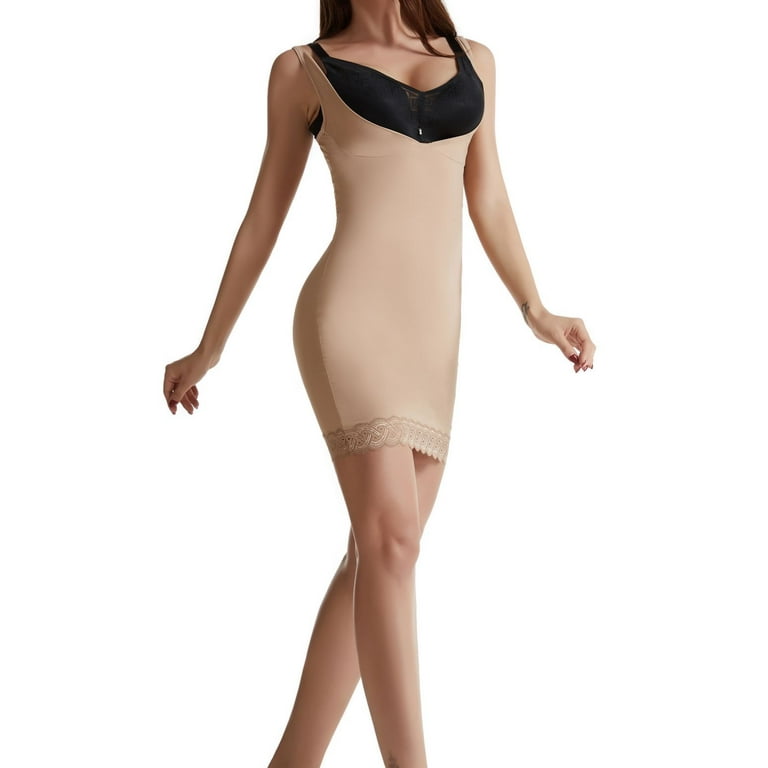 Homgro Women's Full Slips for Under Dresses Tummy Control Dress Slip  Shapewear Seamless Body Shaper Cami Backless Body Shaper Slimming Underwear  Nude
