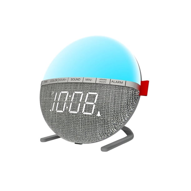Reloj Despertador Digital Led Con Simulación De Amanecer Ayuda De Repetición Luz Nocturna Luz Diurna 7 Colores 8 Sonidos Naturales Reloj Despertador Para Oficina En Casa Niños Adultos Kearding HA014892-00