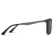 WearMe Pro - Flat Top Polarized Lens Square Black Sunglasses for Men