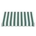 thumbnail image 2 of Awntech 5.38 Ft Dallas Retro Straight Slope Fixed Awning with Anodized Arms (64.5in x 31in x 24in), Forest/White Stripe, 2 of 5