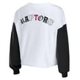 thumbnail image 3 of Women's WEAR by Erin Andrews Heather Red Toronto Raptors Mixed Letter Cropped Pullover Sweatshirt, 3 of 3
