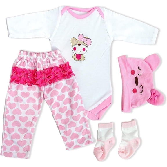 Reborn Baby Dolls Clothes for 17-23 Inch Newborn Baby Doll Girl, Baby Doll Clothes Outfit Accessories fit 17-23 Inch Baby Doll Girl