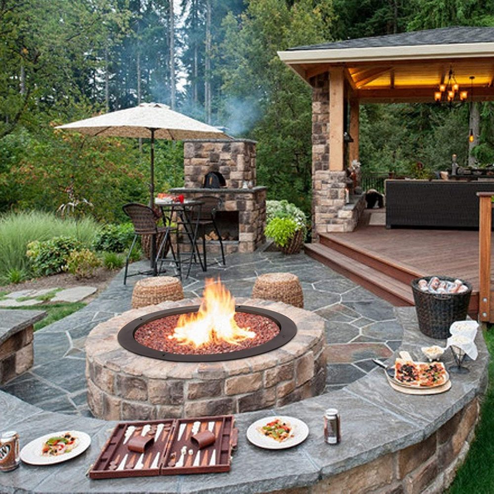 Buy TaliaPosy Galvanized Fire Pit Ring Metal Fire Pit Liner 30Inch