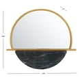 thumbnail image 3 of SAFAVIEH Vaiani 33.8 in. x 28.8 in. Geometric Round Mirror, Gold/Black, 3 of 5