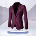 thumbnail image 2 of Hontri Men's Suit Slim Fit , Men's Suit Jacket One Button Slim Fit Sport Coat Business Daily Red Xxl, 2 of 5