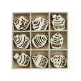 thumbnail image 2 of 45pcs forma de pastel madera adornos DIY Sunnimix Piezas de madera inacabada, 2 of 7