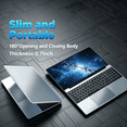 thumbnail image 4 of Molegar 15.6" Student Laptop, Intel Quad-Core N5100, 8GB RAM 256GB SSD, FHD IPS Display, Fingerprint Unlock, Backlit Keyboard Notebook for Office & Daily Study, 4 of 8