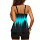 thumbnail image 2 of TaTaai Women's Modern Graphic Bikini Set, Gradient Print Push Up Swimsuit with Sheer Mesh Cover, Tech Inspired Racerback Two Piece Gift, 2 of 7