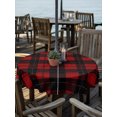 thumbnail image 3 of Outdoor Tablecloth with Umbrella Hole Zipper Red Black Buffalo Plaid Round Tablecloth 54" Waterproof Outside Table Cloth Farmhouse Geometric Checkered Patio Table Cover Tablecloths for Picnic Party, 3 of 8