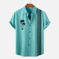 thumbnail image 3 of Caqnni Mens Cotton Linen Shirt Casual Short Sleeve Button Down Lightweight Tees Summer Beach Blouses Tops (Sky Blue,4XL), 3 of 3