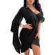 thumbnail image 3 of Txlixc Vestido ajustado para mujer Sólido Hombro único Cuello en V Manga larga Vestido Club Bag Txlixc moda, 3 of 7