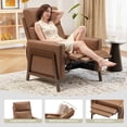 thumbnail image 2 of WingBack Recliner Chair, Comfy Armchair PU Leather Living Room Chairs with Wood Legs Adjustable, Cocoa, 2 of 8