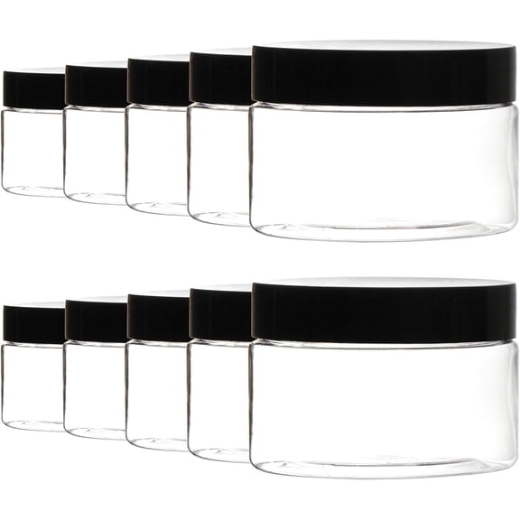 Youngever 24 Pack Plastic Cream Jars, Empty Cosmetic Jars with Lids, Sample Jars (4 Ounce)