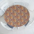 thumbnail image 3 of Ambesonne Floral Fitted Round Tablecloth, Paisley Leaf Pattern, 56"- 60" Diameter, Multicolor, 3 of 5