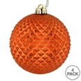 thumbnail image 4 of Vickerman 6" Burnished Orange Durian Glitter Ball Ornament, 4 per Bag, 4 of 4