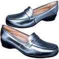 thumbnail image 2 of Mocasín Piel Borrego Cómodo Tacón Herraje Pie Delicado P3 Plata, 2 of 5