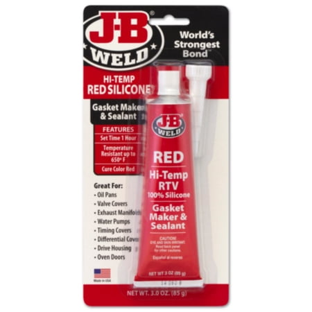 J-B Weld Ultimate Red RTV Silicone - Gasket maker and Sealant, 3 oz tube, sold by