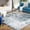 Navy, Aqua, Light Slate / Beverly, variant on Hauteloom Buliok Hallway, Kitchen Runner Rug - Modern - Beige, Orange, Red - 2'7" x 7'3"