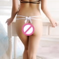 thumbnail image 2 of pxiakgy sous-Vêtements pour Femmes Mode String en Maille Transparente Ruban Blanc + m, 2 of 3