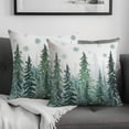 thumbnail image 4 of Winter Forest Throw Pillow Covers Pine Tree Snowflakes Pillow Case Home Decor Green Snow Scenery Pillow Covers 20x20 Inch Set of 2 Farmhouse Seasonal for Sofa Couch Bedroom, 4 of 6