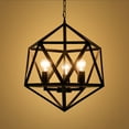 thumbnail image 6 of KPIBEST Matte Black Geometric Chandelier, 3-Light Lantern Chandelier, Dining   Room Candle Chandelier, 6 of 10