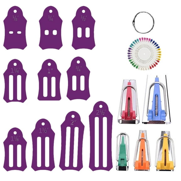 WHAMVOX  Seam Quilting Tools Sewing Suit Folding Fabric Bias Tape Maker Kit